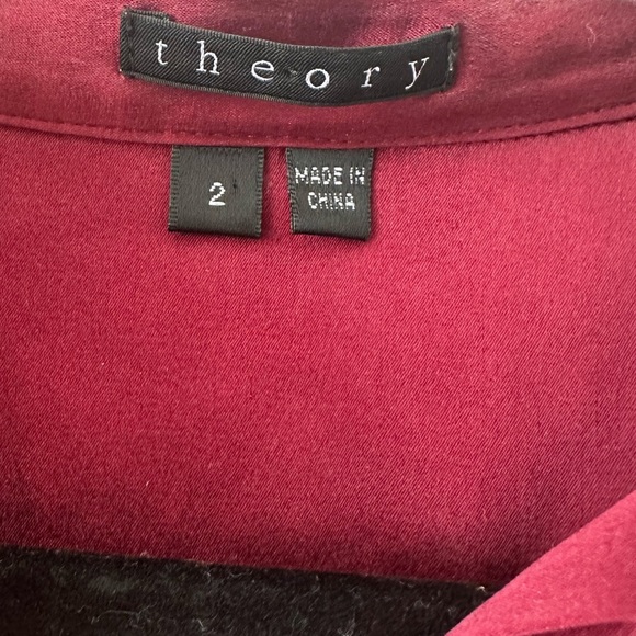 Theory Vintage Pintuck Stretch Silk Shirt Dress Size
2 Burgundy - Picture 2 of 4